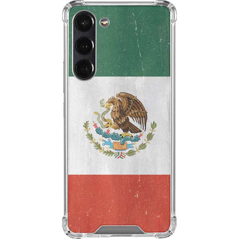 Mexico Flag Distressed Galaxy S24 FE Clear Case